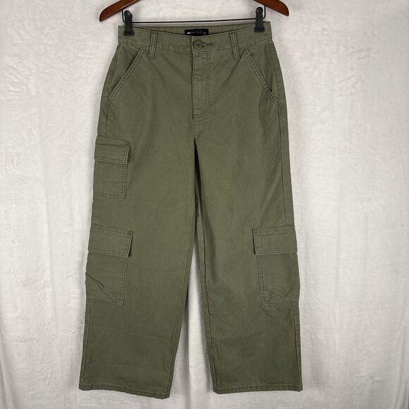ASOS Design Womens Cargo Pants Sz 2 Petite Green Gorpcore Oversized Utility NWOT - Picture 1 of 9